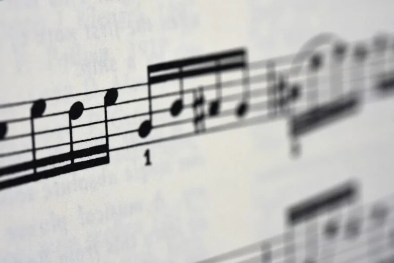 notes de musique sur partition